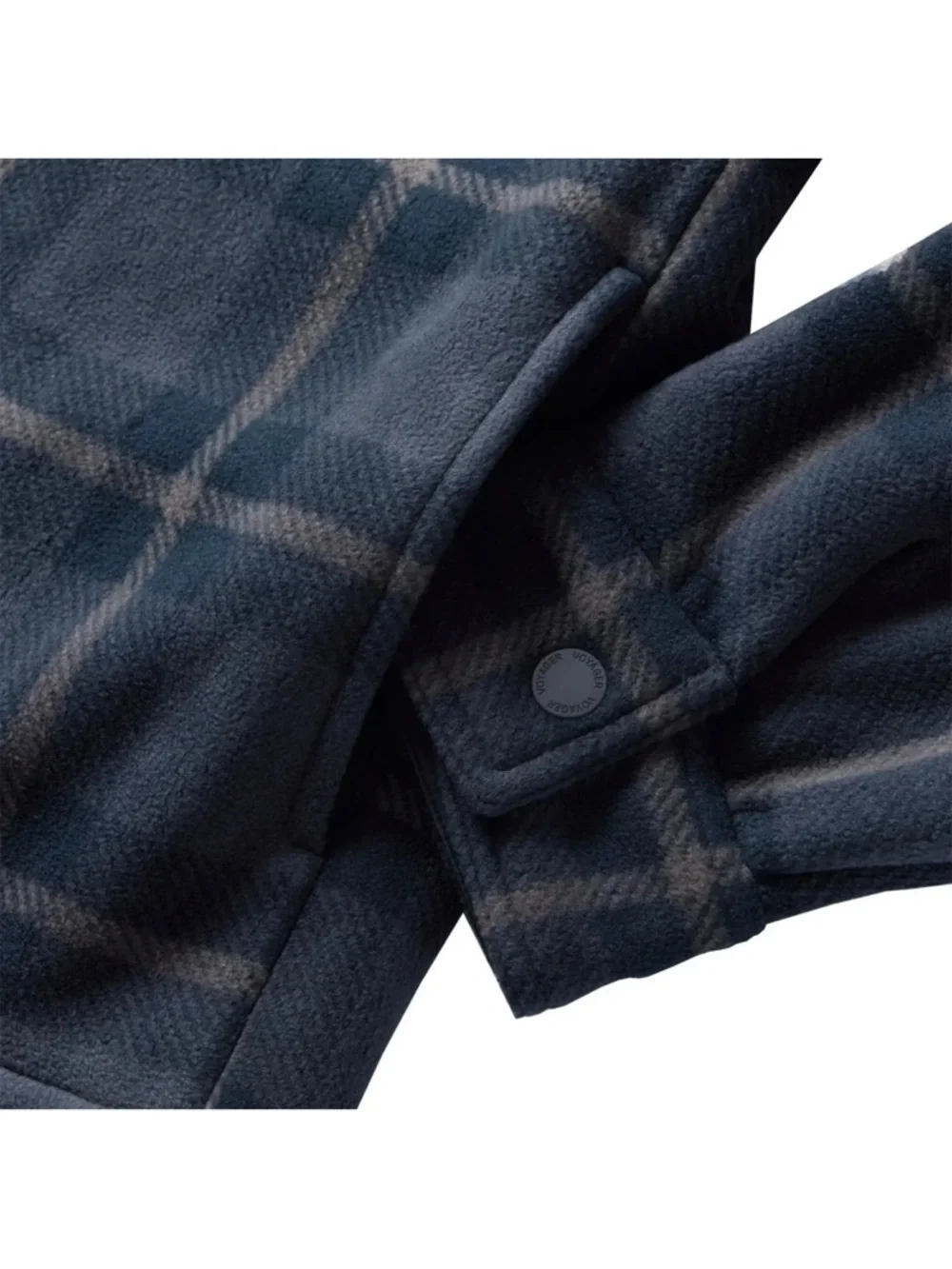 Men's Navy Plaid Lightweight Zip Sherpa Shirt Jacket NWT